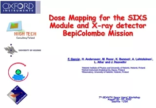 Dose Mapping for the SIXS Module and X-ray detector BepiColombo  Mission