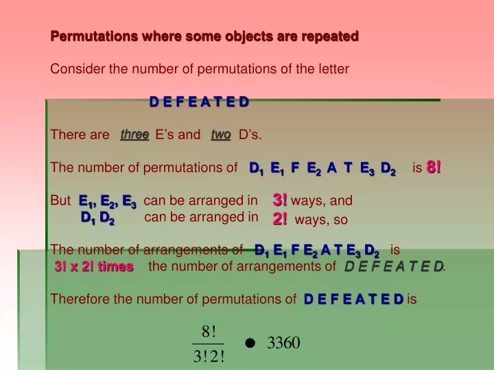 permutations where some objects are repeated