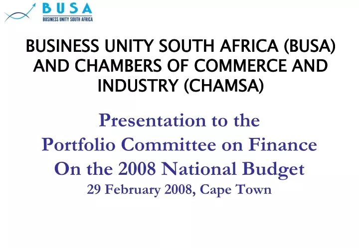 business unity south africa busa and chambers of commerce and industry chamsa