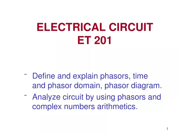 electrical circuit et 201