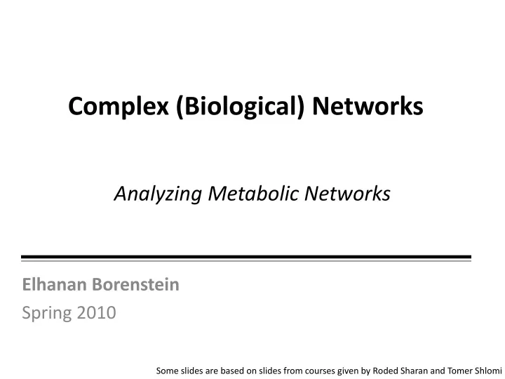 complex biological networks