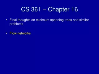 CS 361 – Chapter 16