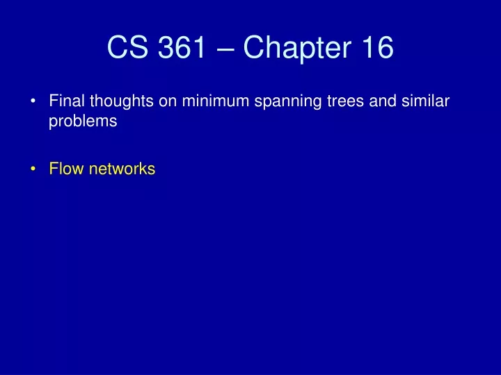 cs 361 chapter 16