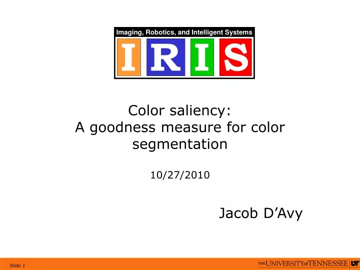 color saliency a goodness measure for color segmentation 10 27 2010