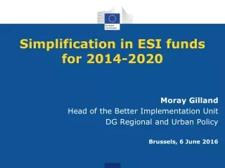 Simplification in ESI funds  for 2014-2020