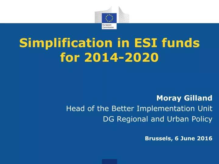 simplification in esi funds for 2014 2020