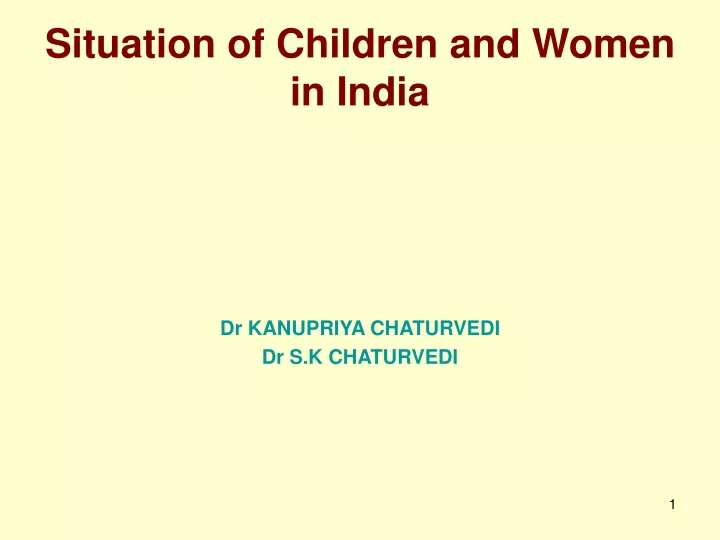 situation of children and women in india