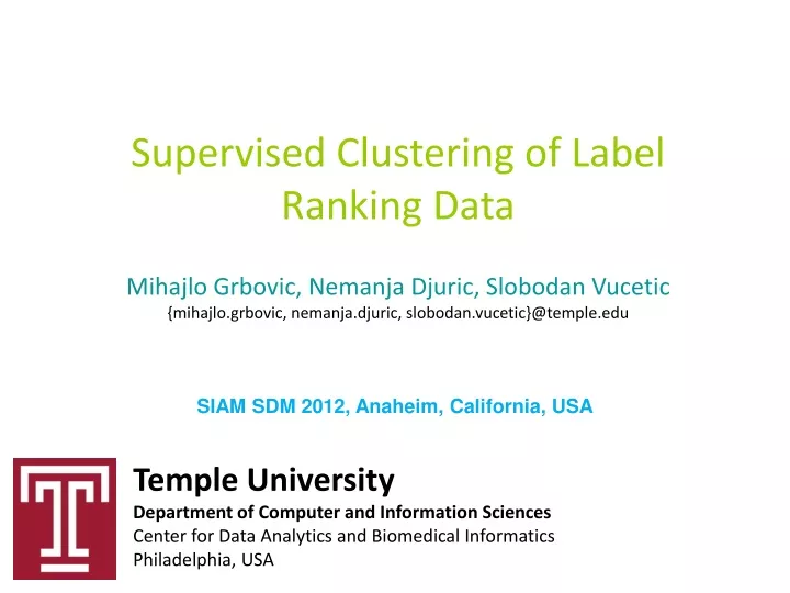 supervised clustering of label ranking data
