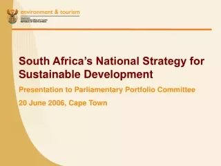 South Africa’s National Strategy for Sustainable Development