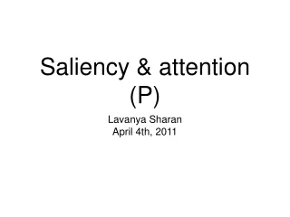 Saliency &amp; attention (P)