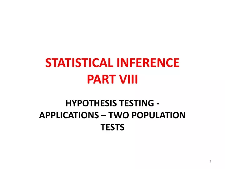 statistical inference part viii