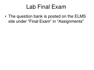 Lab Final Exam