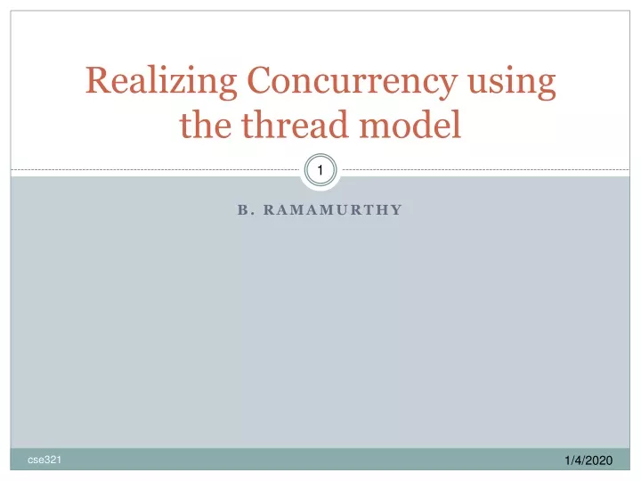 realizing concurrency using the thread model