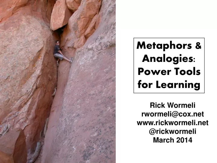 metaphors analogies power tools for learning