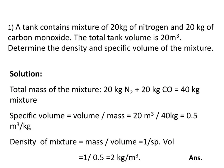 1 a tank contains mixture of 20kg of nitrogen