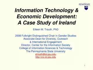 Information Technology &amp; Economic Development:  A Case Study of Ireland