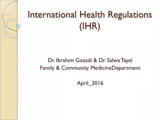 International Health Regulations (IHR)