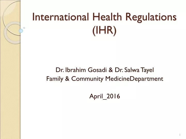 international health regulations ihr