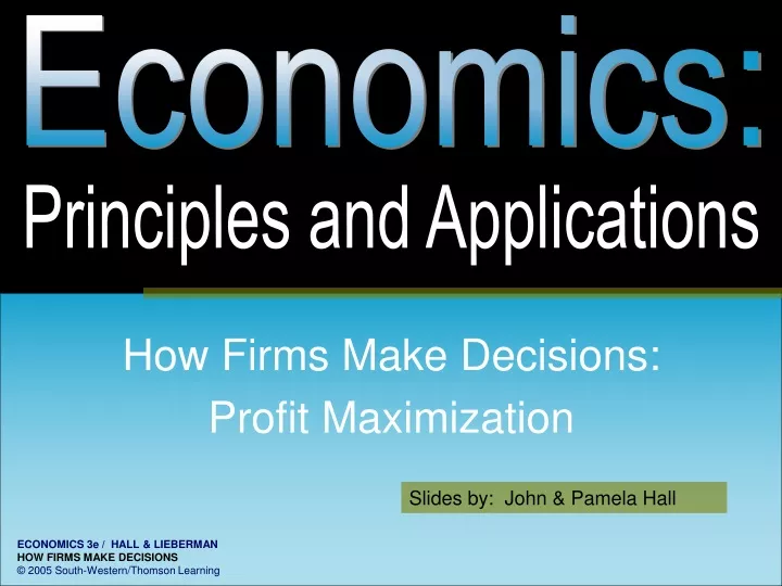 how firms make decisions profit maximization