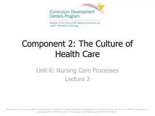 Component 2: The Culture of Health Care