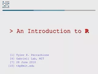 &gt; An Introduction to R