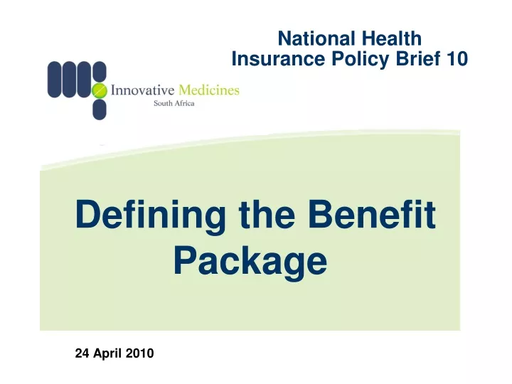 defining the benefit package