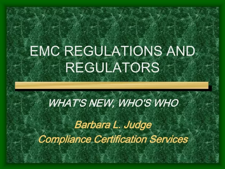 emc regulations and regulators