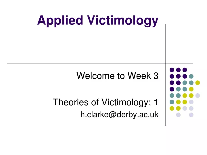 applied victimology