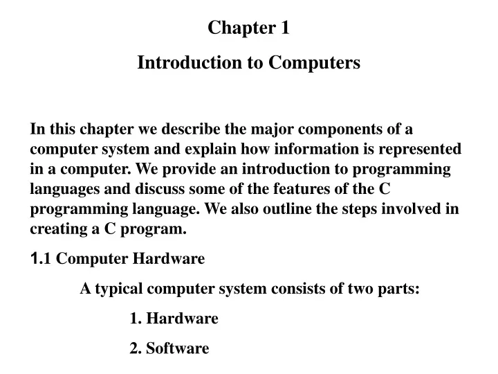 chapter 1 introduction to computers in this