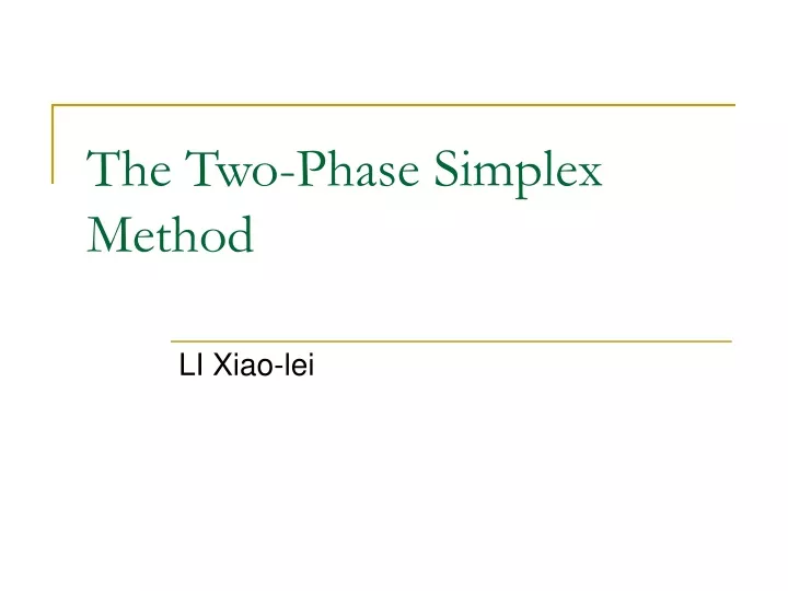 the two phase simplex method