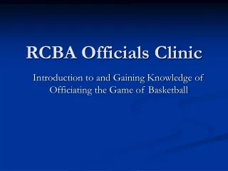 RCBA Officials Clinic