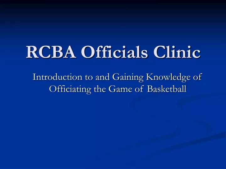 rcba officials clinic