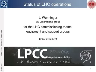 Status of LHC operations