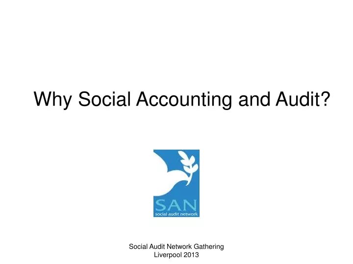 why social accounting and audit