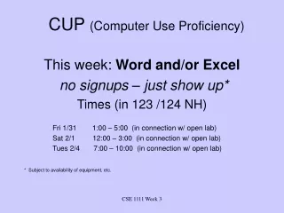 CUP  (Computer Use Proficiency)
