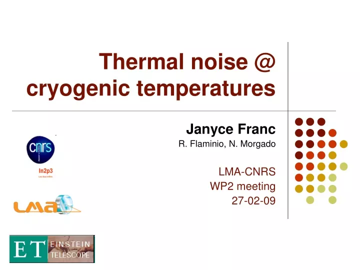 thermal noise @ cryogenic temperatures