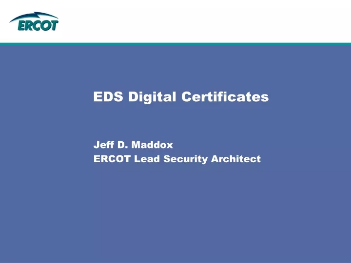 eds digital certificates
