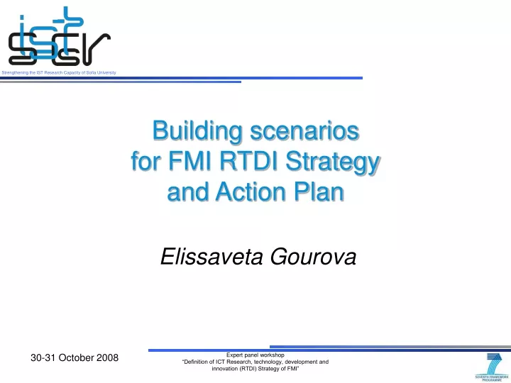 building scenarios for fmi rtdi strategy and action plan