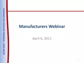 Manufacturers Webinar