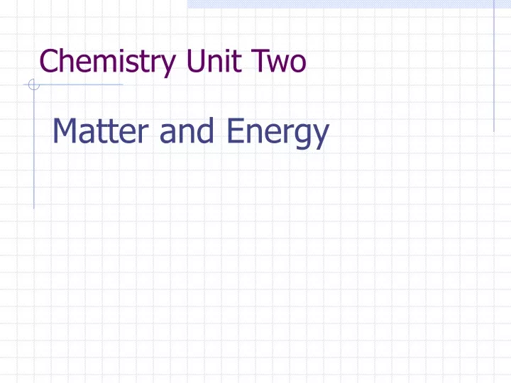 chemistry unit two