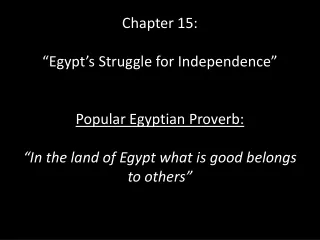 Britain’s Role in Egypt