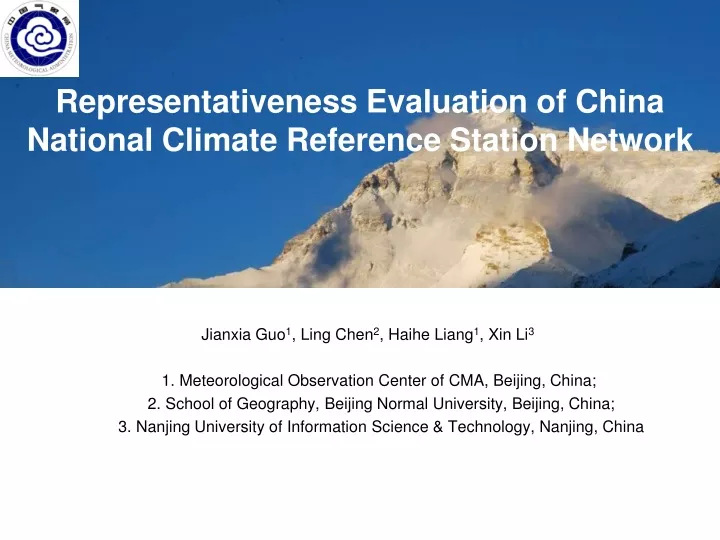 representativeness evaluation of china national climate reference station network