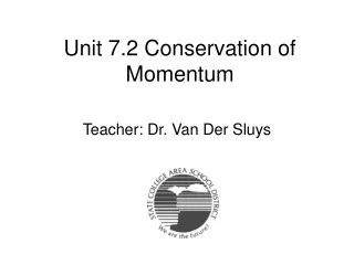 Unit 7.2 Conservation of Momentum