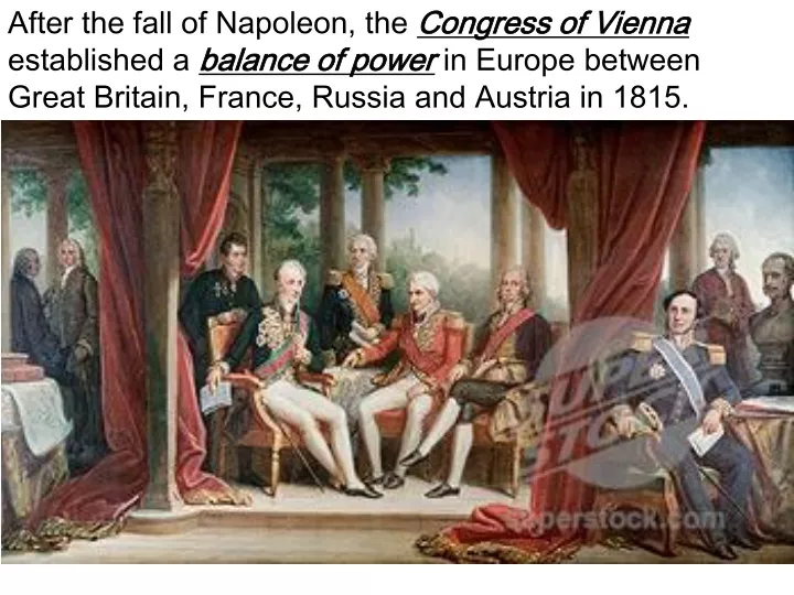after the fall of napoleon the congress of vienna