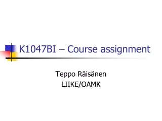 K1047BI – Course assignment