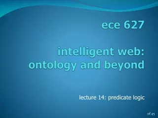 e ce  627 intelligent web:     ontology and beyond