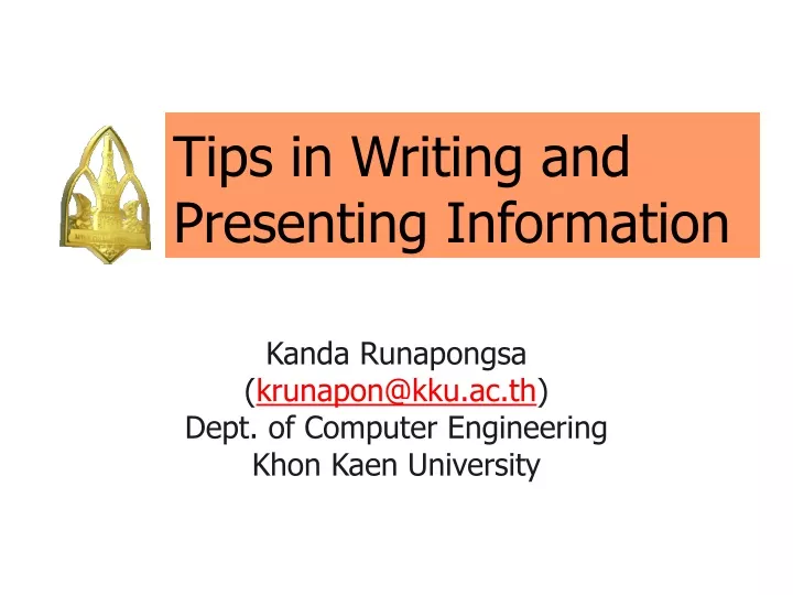tips in writing and presenting information