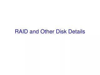 RAID and Other Disk Details