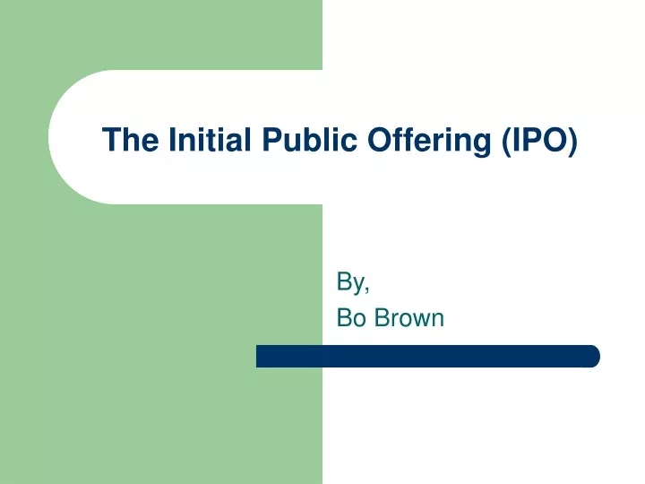 the initial public offering ipo