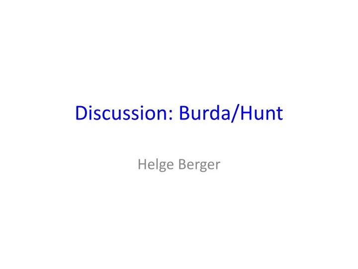 discussion burda hunt